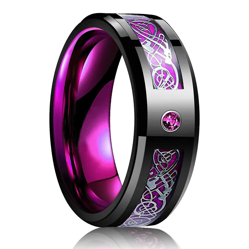 Celtic | 8mm Stainless Steel Beveled Edge Ring