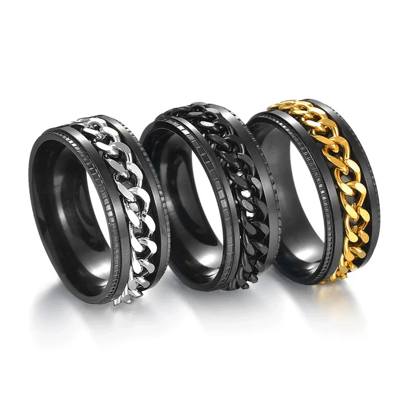 Nordic |  8mm Titanium Steel Rotatable Chain Ring