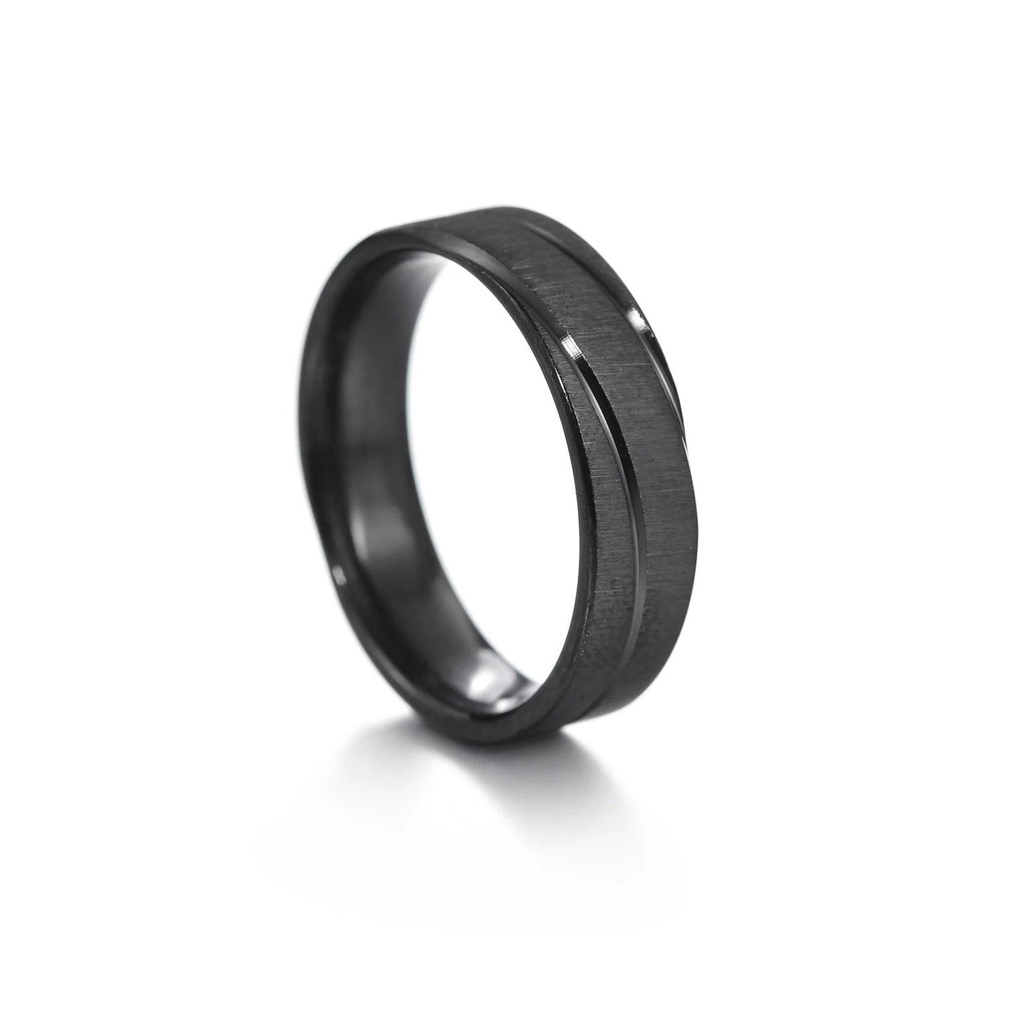 Fortis | 6mm Charcoal Black Steel Ring Style 1